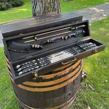 Набір шампурів "Blackwood" у деревʼяному кейсі sh00144 фото